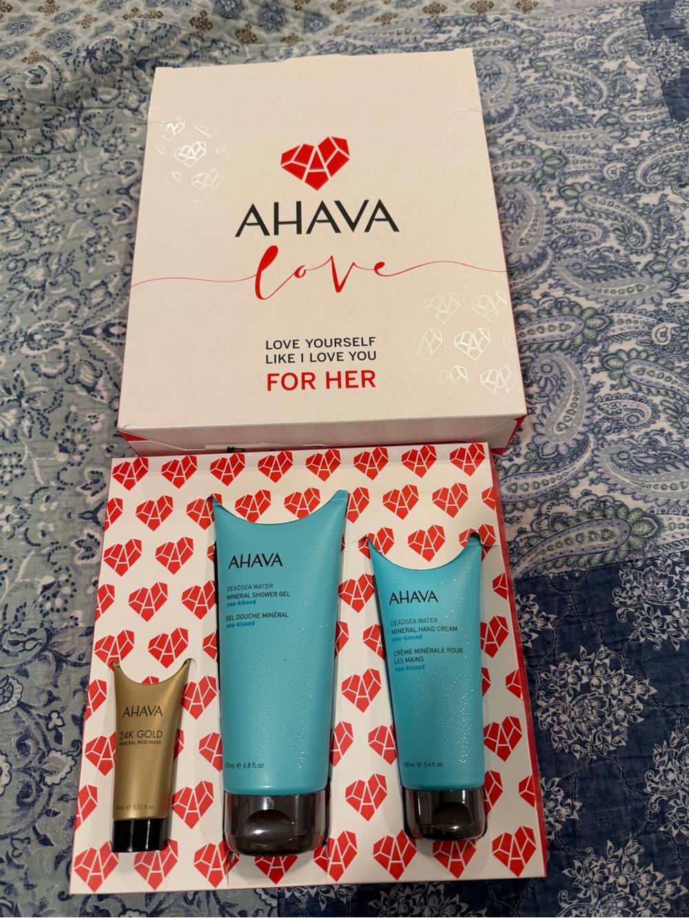 AHAVA Love Skincare Gift Set - Teal & Gold